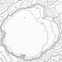 Load image into Gallery viewer, Close look at Ngorongoro Crater National Park topographic map art. Clean lines give it a modern and minimalist style.
