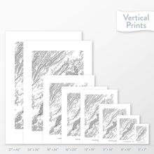 Load image into Gallery viewer, Side-by-side comparison of 8 dimension options for adventure travel art. Prints are decorative topographic maps of Shenandoah National Park.
