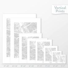 Load image into Gallery viewer, Topographic map art of Sun Valley, Idaho available to buy as posters, framed posters, and wrapped canvas wall art. Sized at 5x7, 8x10, 11x14, 16x20, 18x24, 24x36, and 27x40 inches.
