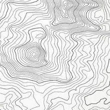 Load image into Gallery viewer, Close look at the Three Sisters topographic map art. Clean lines give it a modern and minimalist style.
