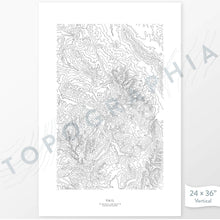 Load image into Gallery viewer, National Park print of Vail Ski Resort, Colorado with topography art.
