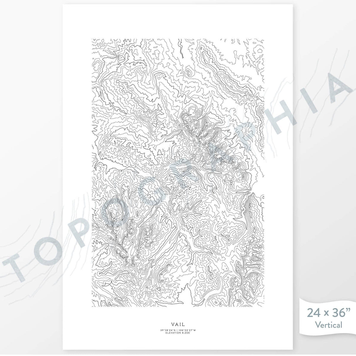 Vail, Colorado Poster | Decorative Topographic Map Art