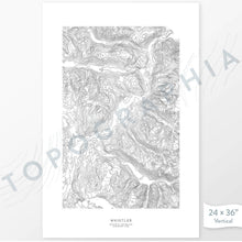 Load image into Gallery viewer, National Park print of Whistler-Blackcomb Ski Resort with topography art.

