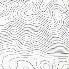 Load image into Gallery viewer, Close look at Whitefish Mountain&#39;s topographic map art. Clean lines give it a modern and minimalist style.
